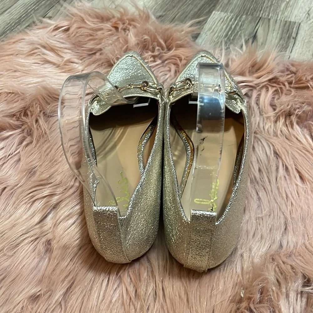 Lulu’s Charlotte Gold Sparkle Flat Size 6.5 - Picture 5 of 9